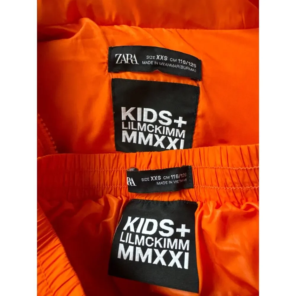 Zara Kids Lilmckimm MMXXI Neon Orange Unisex Snowsuit Set 5-6 years 2021